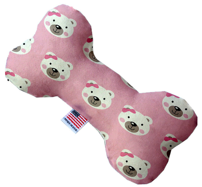 Pink Bears & Bows Canvas Bone Dog Toy