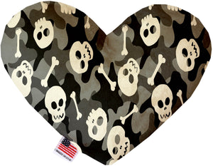 Gray Camo Skulls Heart Dog Toy