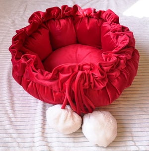 Custom Hand-Made Design - Round Velvet Cushion Pet Bed