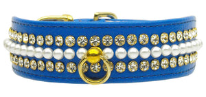 Mini Pearl 3 Row Pearl and Jewel Dog Collar